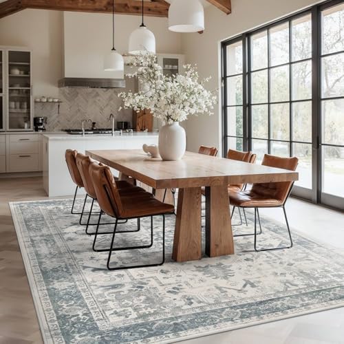 Rugxara Area Rugs 5x7, Washable Rugs for Living Room,Bedroom,Blue Rug - Image 4