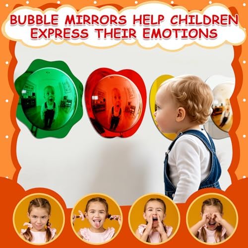 4PCS Sensory Wall Bubble Mirror, Color Convex Acrylic Mirror, 10 X 10 Inch - Image 5