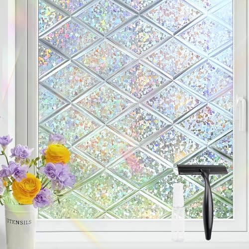 KESPEN Stained Glass Rainbow Window Privacy Film Static Cling,23.6Inx13.1Ft by KESPENWINDOWFILMS