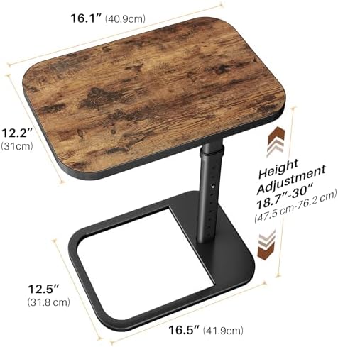 Adjustable Height TV Tray Table for Couch, Flip-Top Design - Image 2