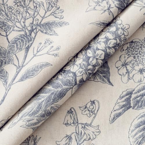 Set of 2 Euro Floral Pillow Covers 24x24 Inch Navy Blue - Image 2