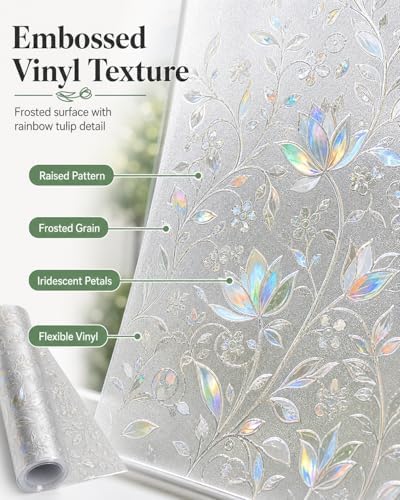 Decorative Privacy Window Film, Frosted Static Cling Glass Covering - Image 5