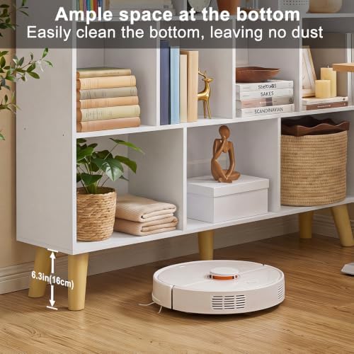 YAHARBO 10 Cube White Bookshelf,3 Tier Book Shelf with Legs,Modern Minimalist Bookcase,Open Book Shelves Storage Organizer,Frees Standing Wooden Display Bookcases for Small Space,Bedroom,Living Room - Image 6