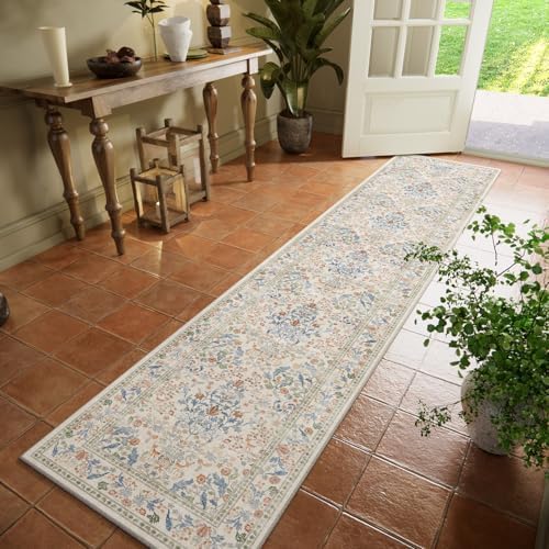 Washable Runners for Hallways Kitchen Rugs: 2'x10' Runner Rug Stain Resistant Non Slip Low Pile Soft Indoor Carpet Runner Rug for Entryway Hallway Bedroom Beside Bathroom Laundry Room by palohom