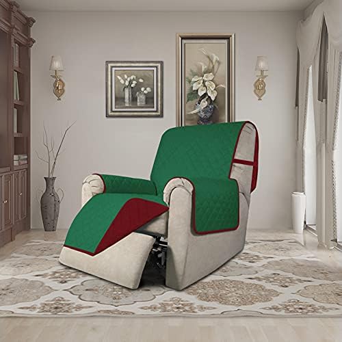 Easy-Going Reversible Couch Cover, Recliner 19 in, Green/Christmas Red - Image 2
