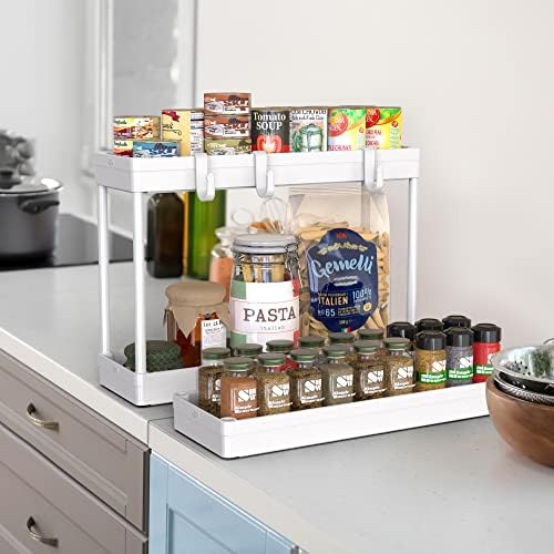 Simple Houseware 3-Tier Slim Rolling Cart w/Handle 5.5" Wx27.5 H, White - Image 4