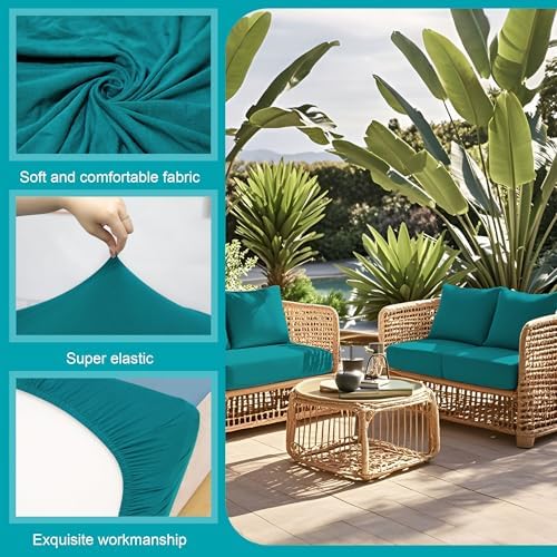 12 Pcs Outdoor Cushion Covers, Patio Sofa Cushion Covers Replacement - Image 4
