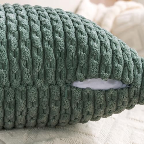 Set of 4 Teal Green Decorative Throw Pillow Covers 18x18 Inch Corduroy Pillow Covers for Bed Couch Sofa Living Room Soft Square Cushion Cases - Image 4