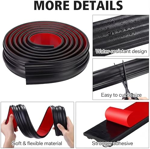 118 Inch x 2.36 in Peel and Stick Wall Molding Trim Black Chair Rail Panel Flexible Self Adhesive 3D Crown Moulding Trim for DIY Home Wall Decor Mirror Protection Door Cabinet Frame(Stylish) - Image 3