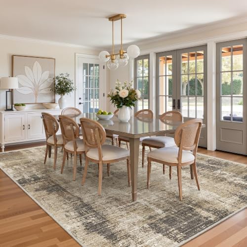 Valenrug 8x10 Area Rugs for Living Room, Abstract Large Washable Rug, Taupe - Image 5