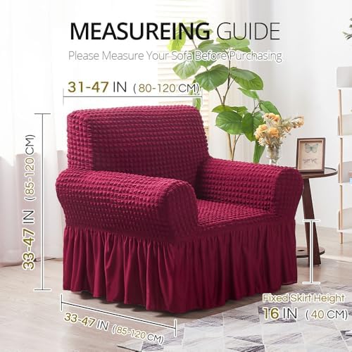 NICEEC Arm Chair Covers Armchair Covers Universal Slipcovers with Skirt - Image 6