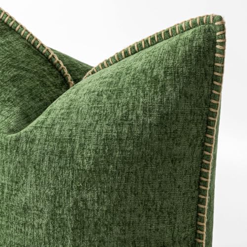 MIULEE Decorative Lumbar Throw Pillow Covers 12x20 Inch Forest Green 2 Pack - Image 2