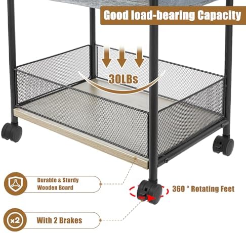 3-Tier Baby Diaper Caddy Organizer and Storage Cart, Mobile Metal Utility Cart with Rolling Wheels for Nursery Essentials with 4+2 Dividers, Large Capacity Rolling Cart For Bedroom, Bathroom, Nursery - Image 5