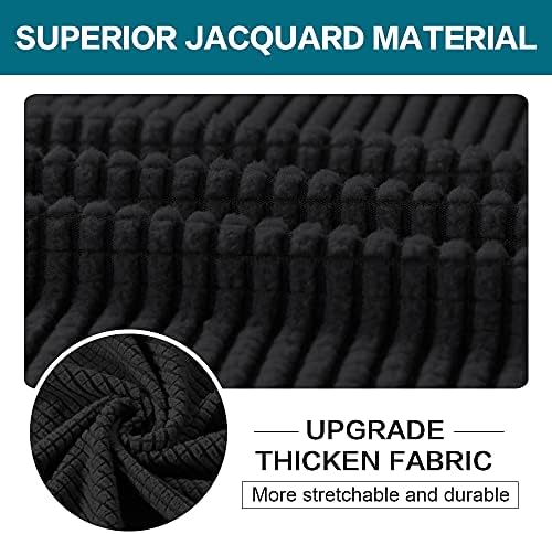 Turquoize 3 Piece Sofa Covers For 2 Cushion Couch Sofa Slipcover Soft Couch Cover For Dogs-Washable Sofa Furniture Covers With 2 Individual Cushion Covers, Feature Thick Fabric (2 Cushion Sofa, Black) - Image 3