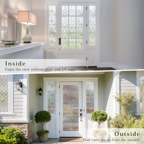Sunbaby Reeded Glass Window Privacy Film, Frosted Static Cling,45"x157.4" - Image 5
