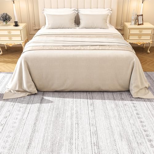 4x6 Area Rugs for Living Room Machine Washable Rug Distressed Indoor Carpet Neutral Moroccan Boho Rug Ultra Soft Area Rug for Bedroom Dining Room Playroom Office, Grey - Image 3