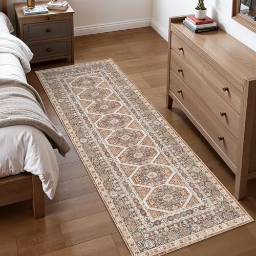 Ksrau 2x6 Runner Rug Washable Vintage: Non Slip Long Kitchen Runners Brick - Image 2