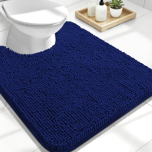 OLANLY Toilet Rugs U-Shaped 24x20, Soft Absorbent Chenille Contour Rugs by OLANLY