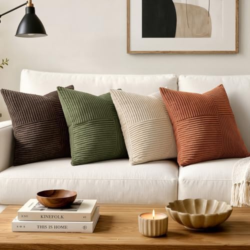 MIULEE Olive Green Decorative Throw Pillow Covers for Couch 18x18 Inch - Image 4