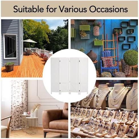 Wnutrees 4 Panel Pegboard Display,5 Ft Folding Privacy Screen Room Divider - Image 7