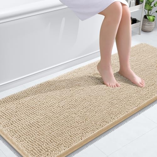 OLANLY Bathroom Runner Rugs 59x24, Extra Soft Absorbent Chenille Bath Rugs by OLANLY