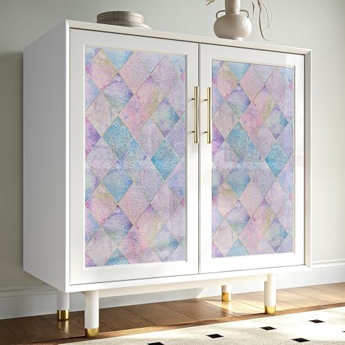 LaCheery 23.6"x78.7" Window Privacy Film Static Cling Stained Glass Window Film Decorative Colorful Privacy Sticker Removable UV Blocking Vinyl Films for Bathroom Glass Windows Doors Cars Home Decals - Image 4