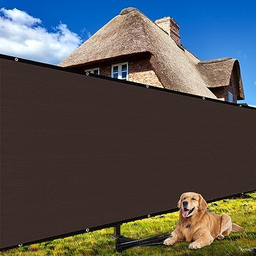 Shade&Beyond 4'x91' Brown Privacy Screen Fence Cover 170 GSM Fencing Mesh Fence Panel for Wall Garden Yard Backyard Indoor Outdoor Home Decoration by ShadeBeyond