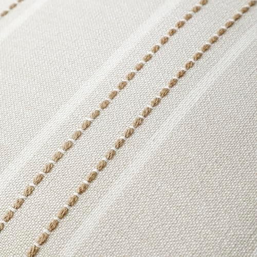 Hckot Tan Brown Throw Pillow Covers 20x20 Set of 2 Striped Pillow Covers - Image 2