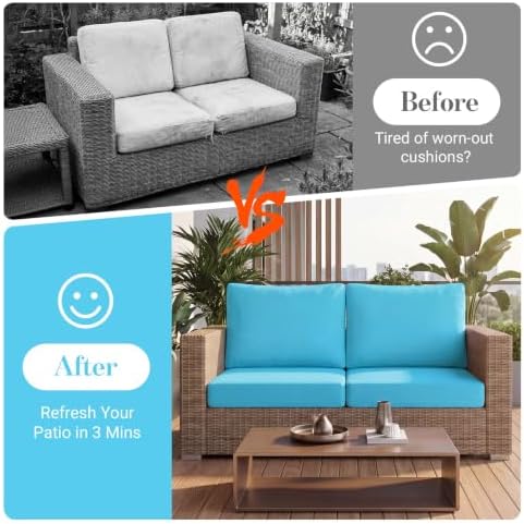4Pcs Patio Cushion Covers Stretch Outdoor Furniture Protector Slipcovers - Image 4
