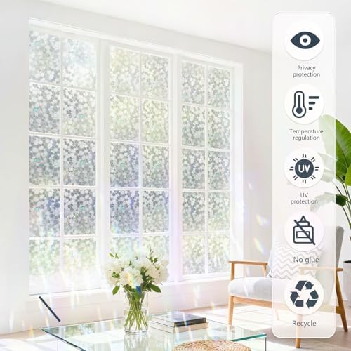 JAYONG Stained Glass Rainbow Window Privacy Film with Kit, 35.4'' x 196.8'' - Image 4