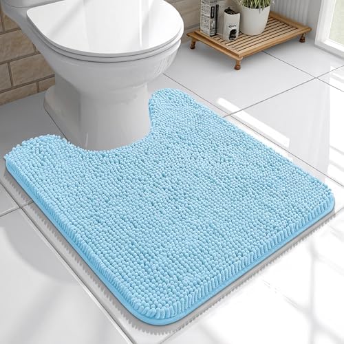 OLANLY Toilet Rugs U-Shaped 20x20, Soft Absorbent Chenille Contour Rugs by OLANLY