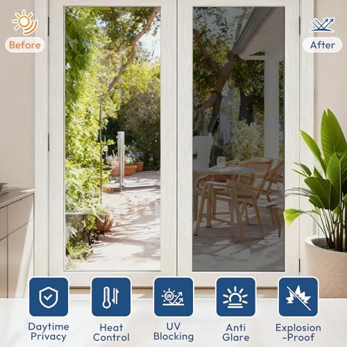 rabbitgoo Window Tint for Home, Black Silver, 17.5" x 78.7" - Image 4