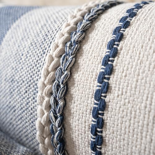 Cethom Boho Lumbar Pillow Covers 14x36 Inch Long, Navy Blue Textured Decorative Couch Pillow Cases for Farmhouse Home Decor, Accent Cushion Cover for Sofa, Bed, Living Room, Bedroom, Pack of 1 - Image 3