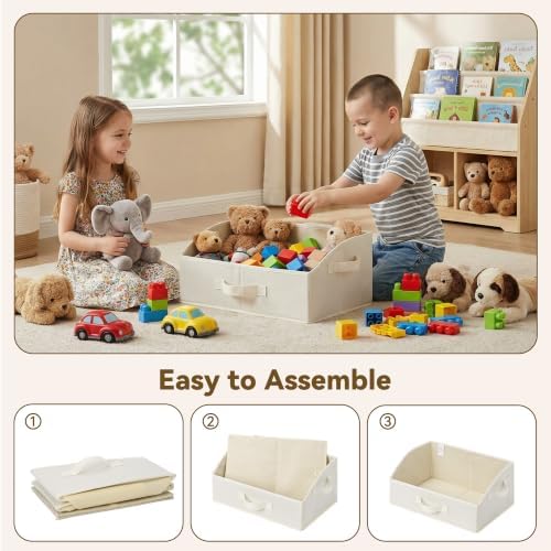 GRANNY SAYS Trapezoid Closet Storage Bins, Medium, Pearl White, 3-Pack - Image 4