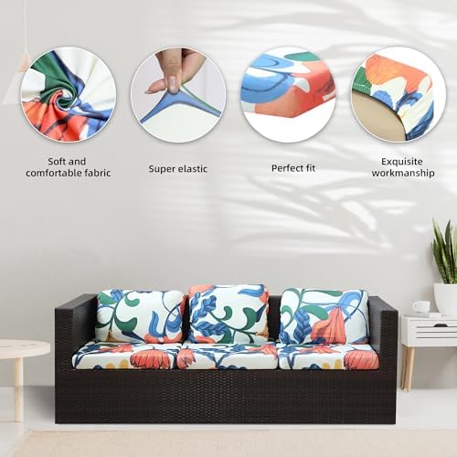 8 Pcs Outdoor Cushion Covers, Patio Sofa Cushion Covers Replacement - Image 4