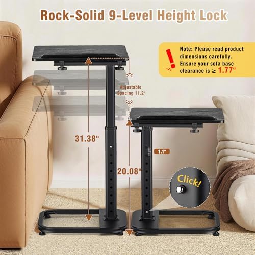 facka Adjustable Height TV Tray Table for Couch Eating, Laptop Small Spaces - Image 6