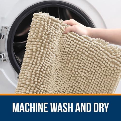 OLANLY Toilet Rugs U-Shaped 20x20, Soft Absorbent Chenille Contour Rugs - Image 5