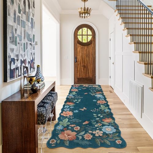 Lahome Floral Kitchen Runner Non-Slip, 2X6 Soft Washable Hallway Runner Rug - Image 3