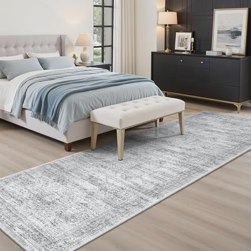 Soalmost Runner Rug 2x7 Washable Non-Slip Hallway Rugs for Kitchen Grey - Image 3