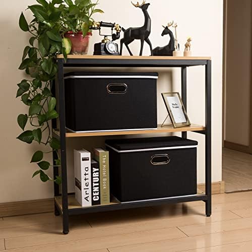PRANDOM Extra Large Collapsible Storage Bins with Lids [3-Pack] Linen Fabric Foldable Storage Baskets Boxes Organizer Containers Cube with Cover for Bedroom Closet Office Nursery (22.8x15.7x13.8) - Image 3