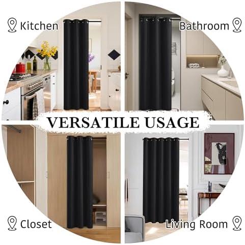 RYB HOME 100% Blackout Doorway Curtains, Closet Curtain for Open Closet - Image 5