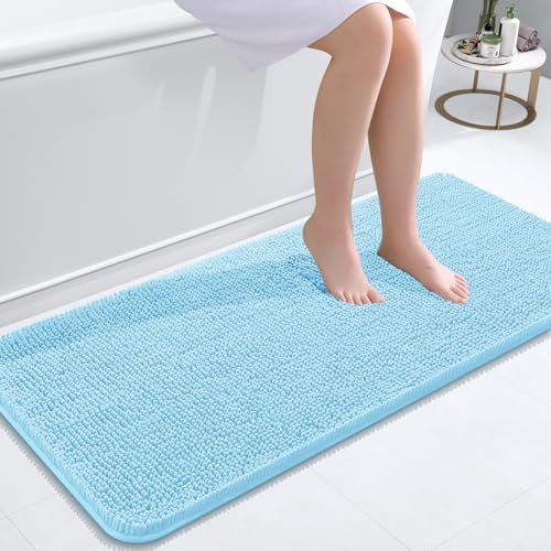 OLANLY Bathroom Runner Rugs 47x20, Extra Soft Absorbent Chenille Bath Rugs by OLANLY