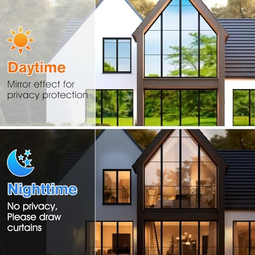 Haton One Way Window Privacy Film for Home, Silver 23.6" x 78.7" - Image 4