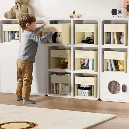 DIMJ Storage Cubes, Cube Storage Bin, 10 Pack Foldable Storage Cubes with Window, Closet Storage Bins with Handle, 11x 11 inch Storage Box for Clothes, Toys, Books - Image 3