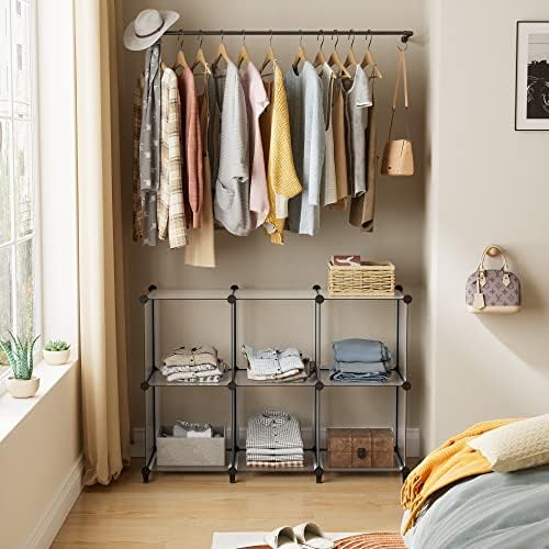 HOMIDEC 6-Cube Storage Organizer, Closet Organizer Storage Shelf Bookcase Bookshelf with Metal Hammer, Storage Cubes Organizer Cabinet for Kids, Closet, Bedroom, Bathroom, (11.8x11.8x11.8 inch) - Image 2