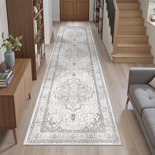 Madane Hallway Runner Rug 2x8 Washable Kitchen Rugs Non-Slip, Grey - Image 2