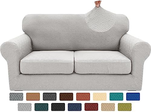 XINEAGE 3-Piece Stretch Loveseat Sofa Cover, Washable Couch Covers for Dog by XINEAGE