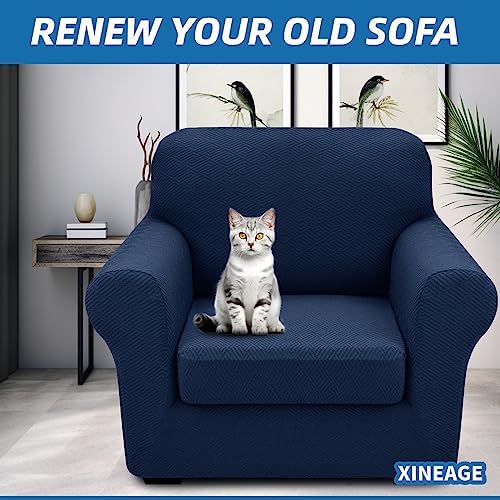 XINEAGE 2-Piece Stretch Armchair Sofa Cover, Washable Couch Covers for Dog - Image 4