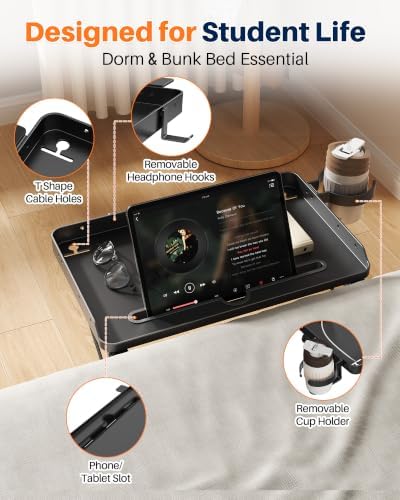 Foldable Bedside Shelf for Dorm Room Bunk Bed, Clip On Bed Tray - Image 4