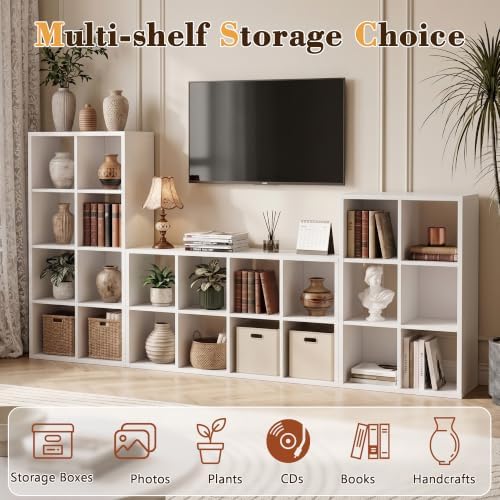 8 Cube Storage Organizer, Multifunctional Bookcase, White Cube Bookshelf - Image 4